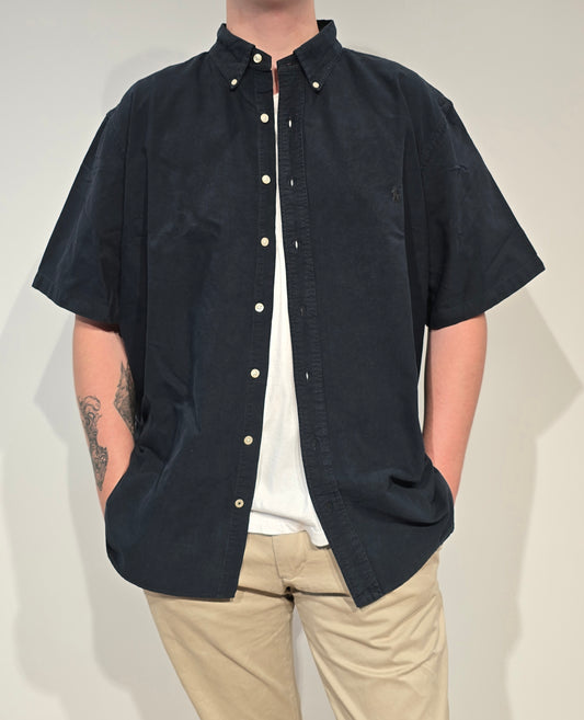 Chemise unie en coton noir - XXL