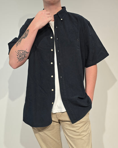 Chemise unie en coton noir - XXL