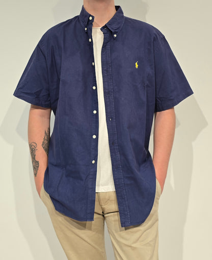 Chemise bleu marine en coton - XXL