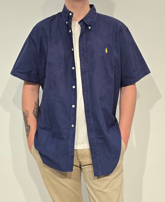 Chemise bleu marine en coton - XXL