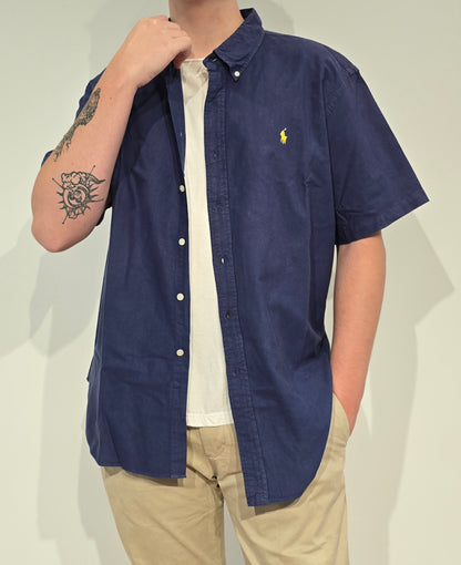 Chemise bleu marine en coton - XXL