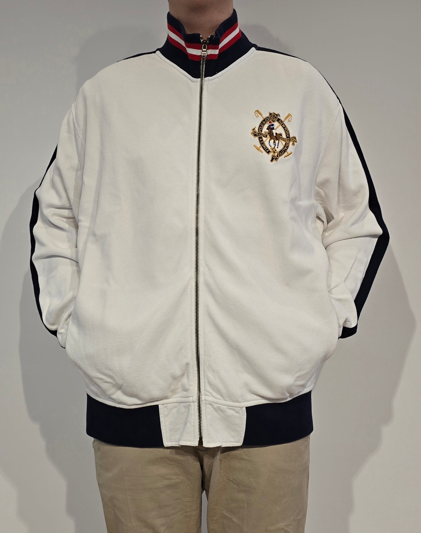 Veste en coton blanc brodé - XXL
