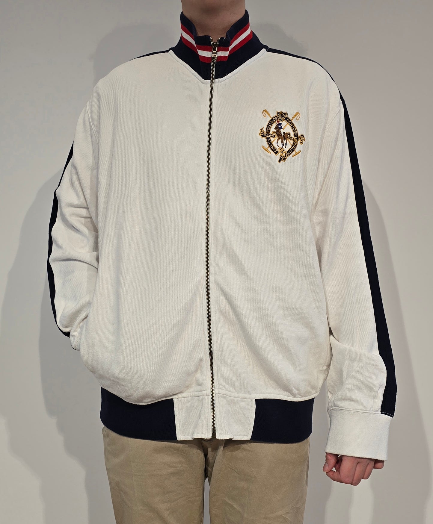 Veste en coton blanc brodé - XXL