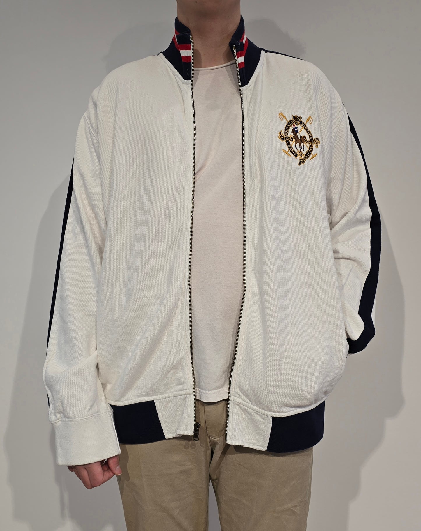 Veste en coton blanc brodé - XXL