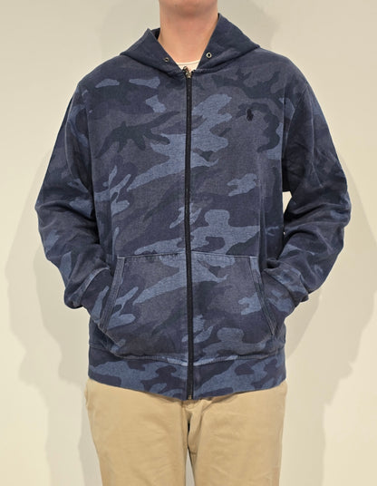 Veste à capuche bleu militaire - XXL