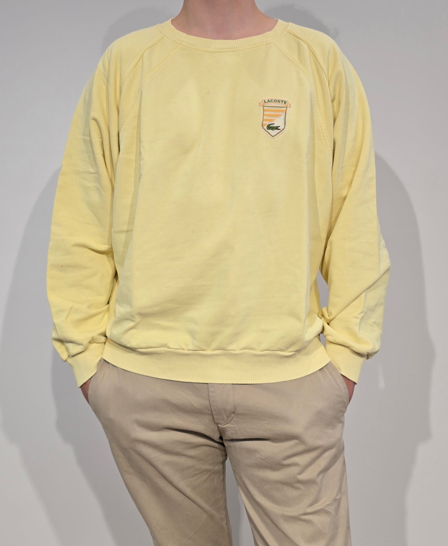 Sweat jaune des années 80' fabriqué en France - XL