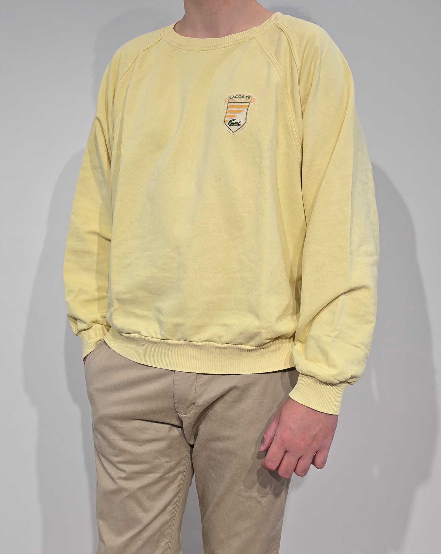 Sweat jaune des années 80' fabriqué en France - XL