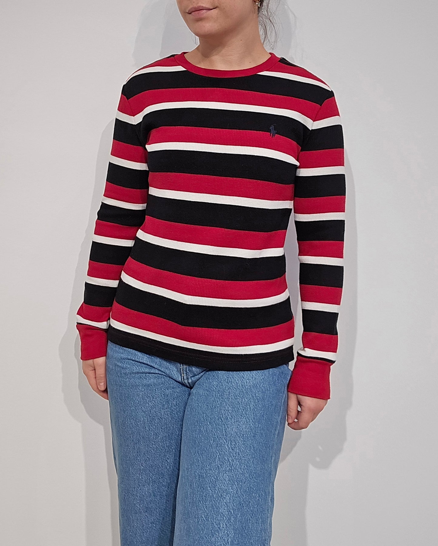 Pull en maille gaufrée à rayures - XS