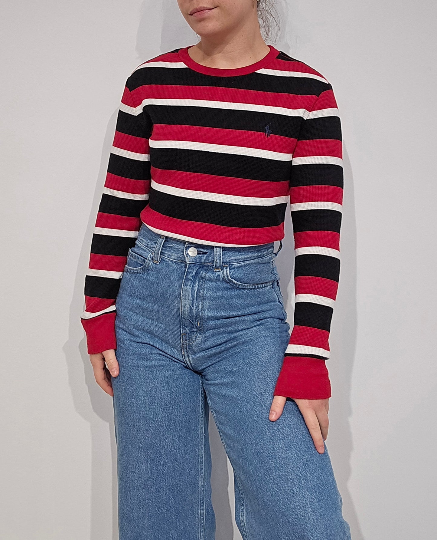 Pull en maille gaufrée à rayures - XS