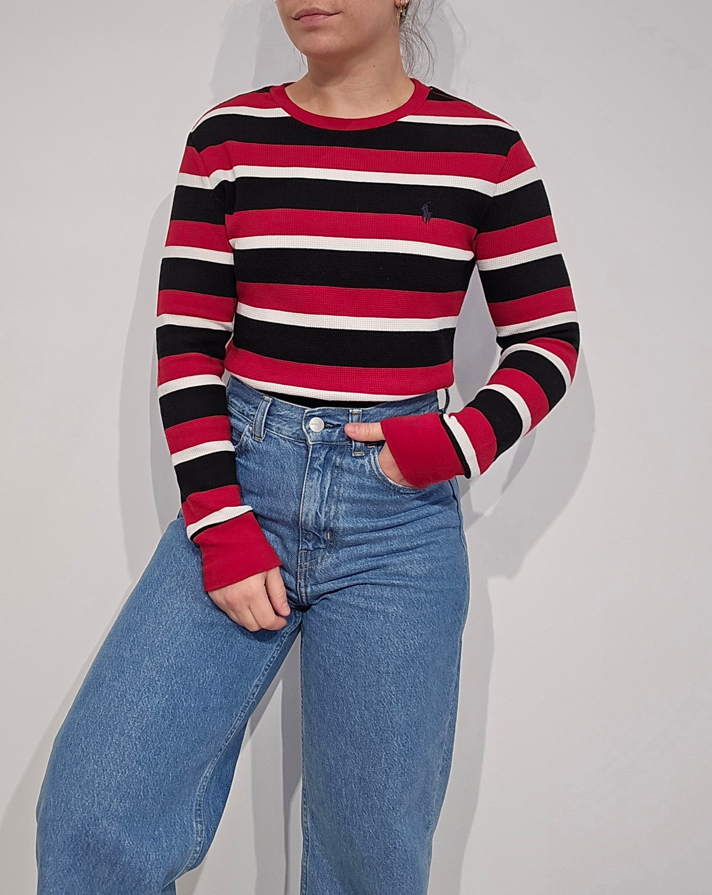 Pull en maille gaufrée à rayures - XS