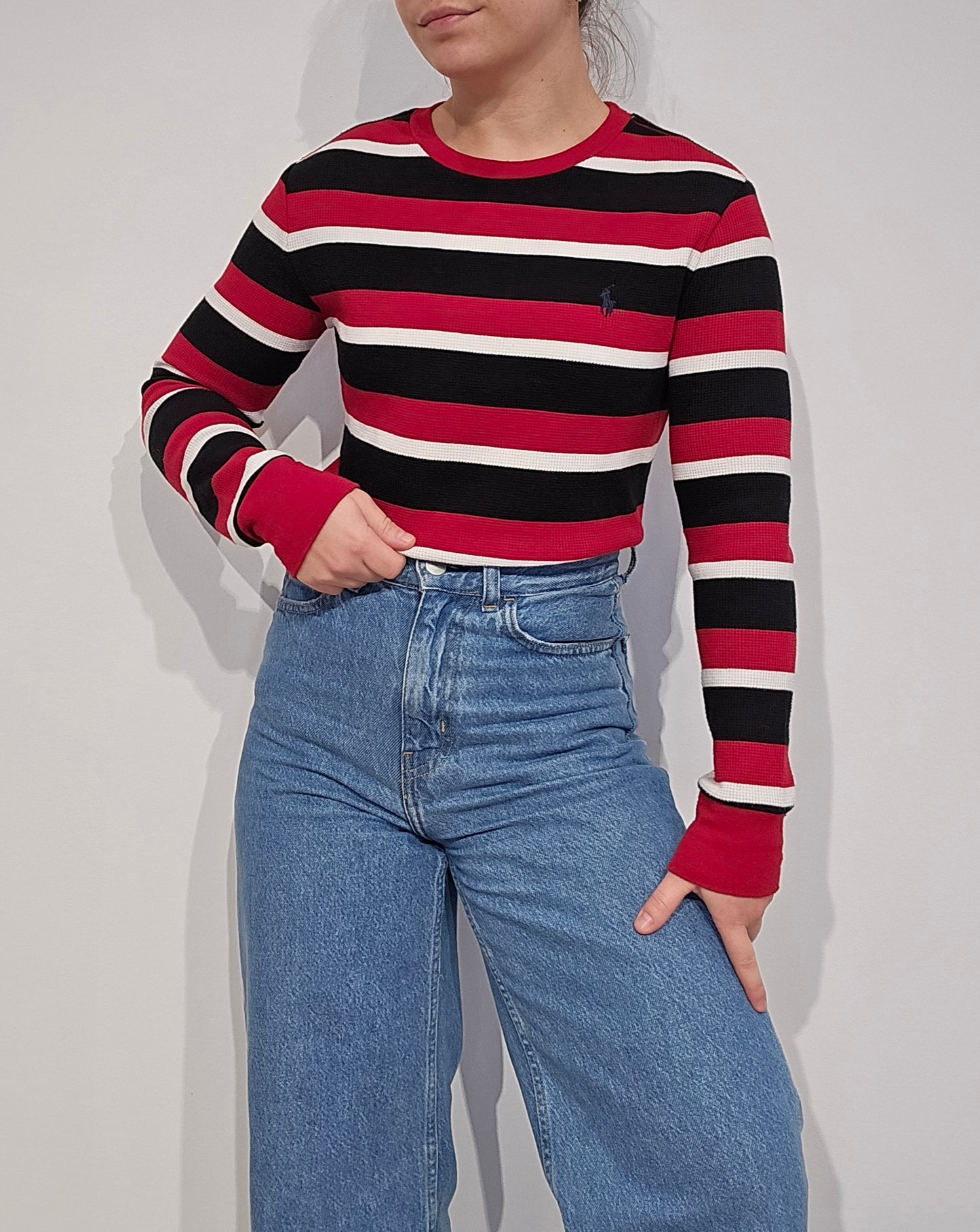 Pull en maille gaufrée à rayures - XS