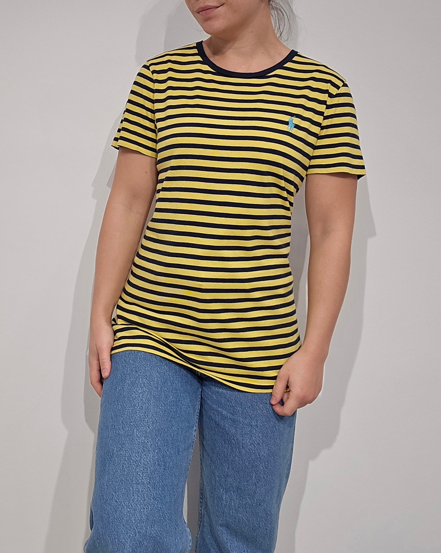 Tee-shirt col rond à rayures jaune - M/L