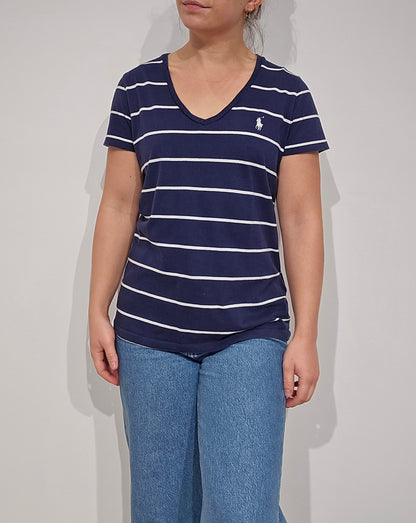 Tee-shirt col V marinière - S/M