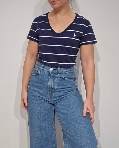 Tee-shirt col V marinière - S/M