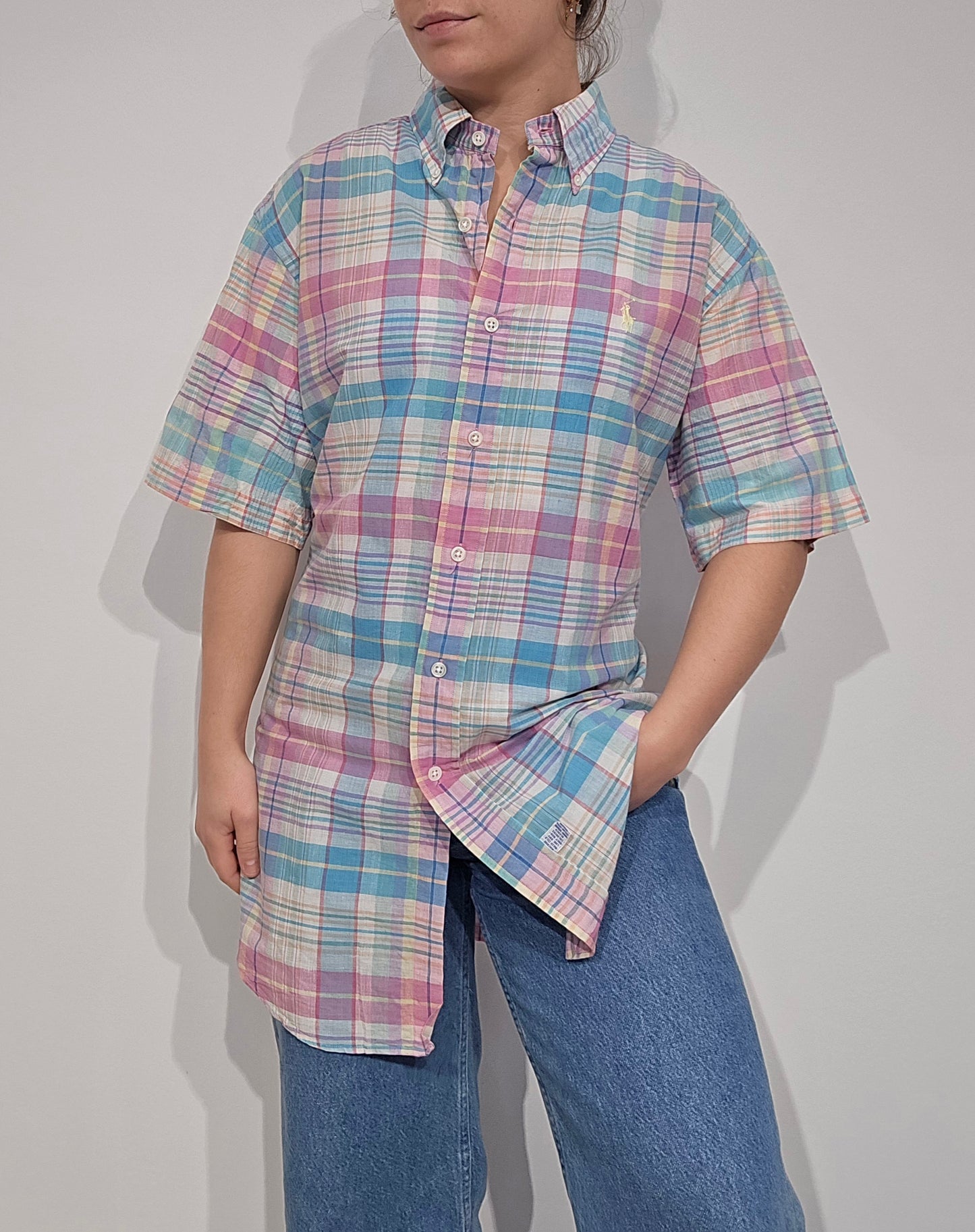 Chemise à carreaux pastel - L