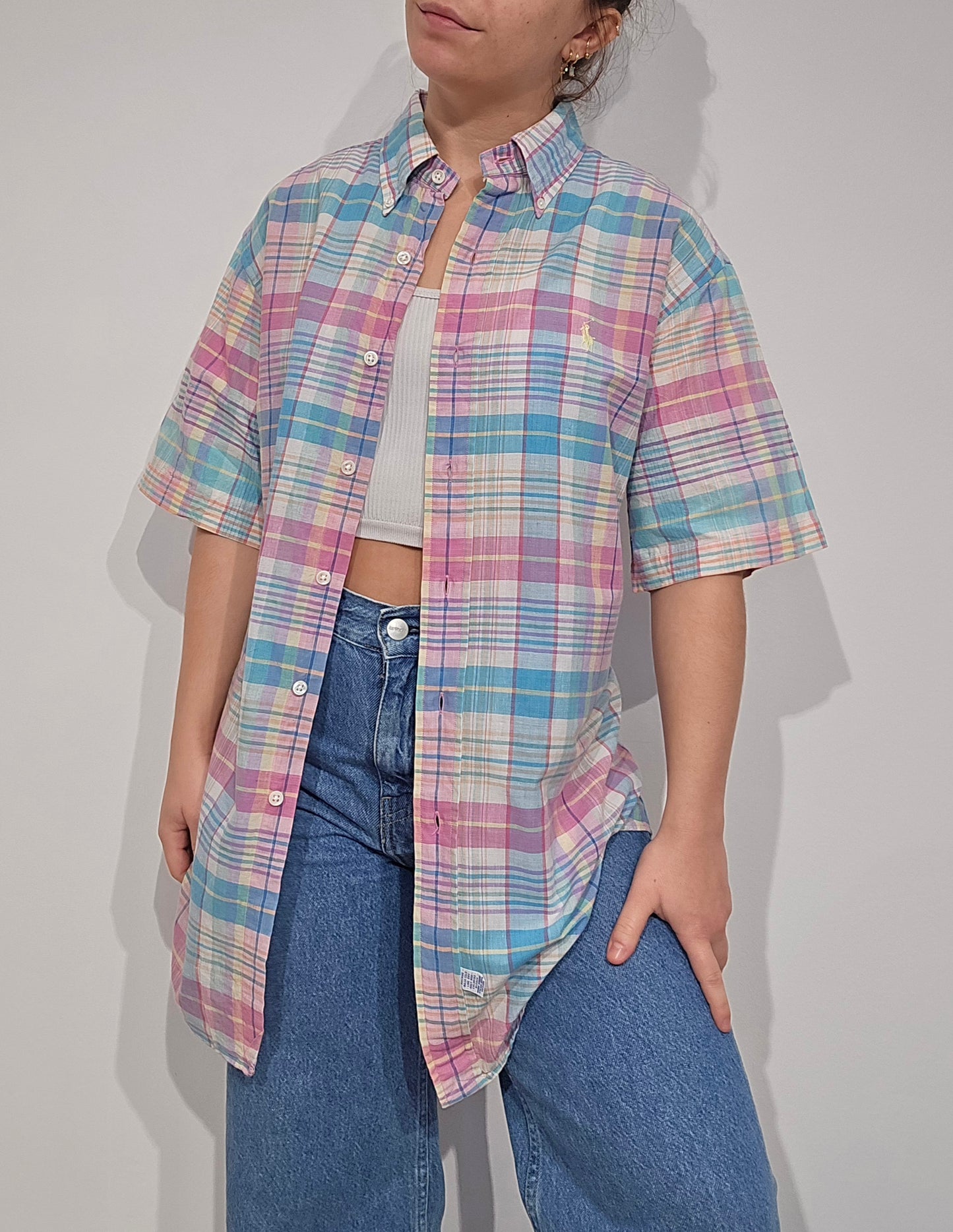 Chemise à carreaux pastel - L