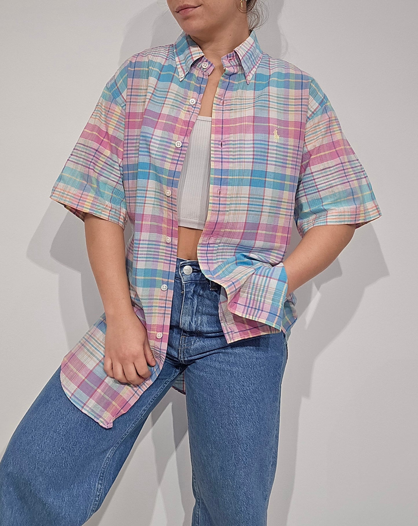 Chemise à carreaux pastel - L