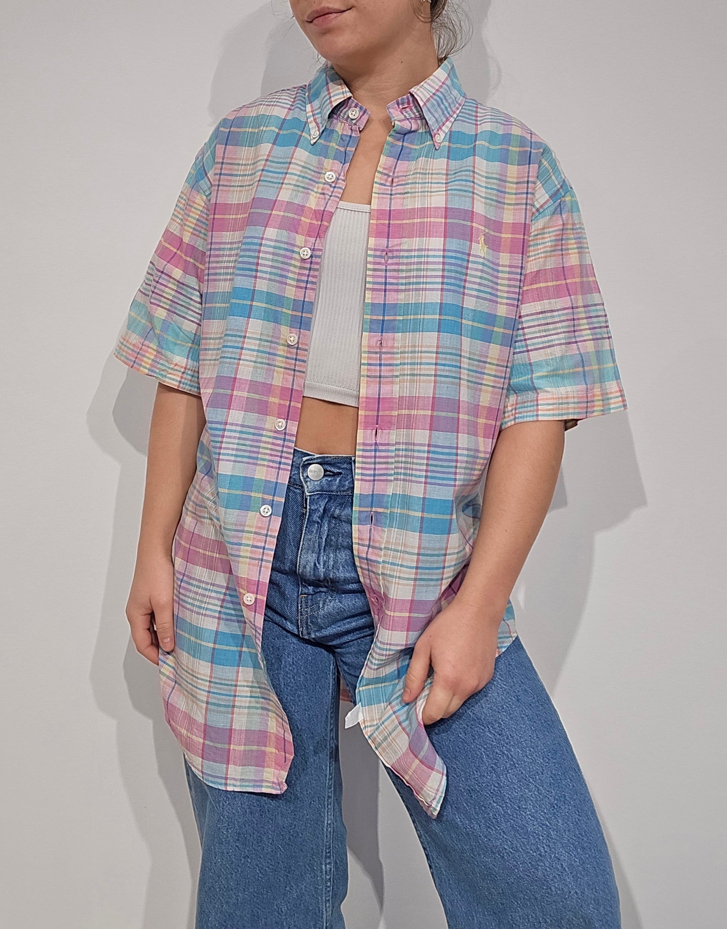 Chemise à carreaux pastel - L