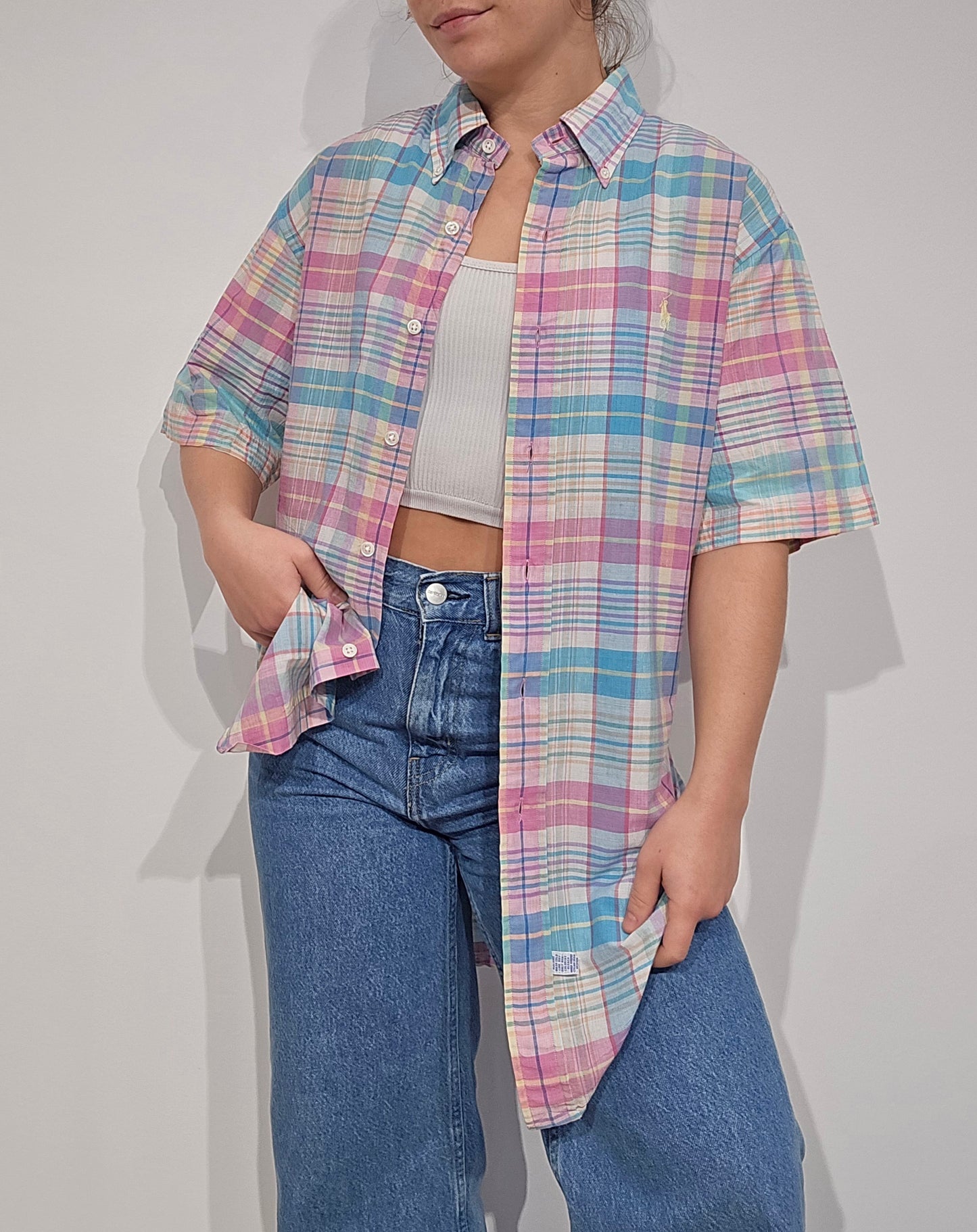 Chemise à carreaux pastel - L