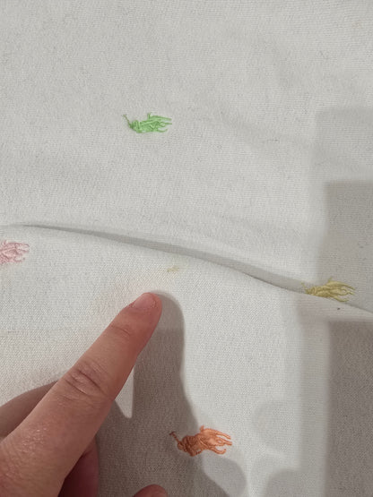 Sweat à capuche blanc poneys multicolore - XS