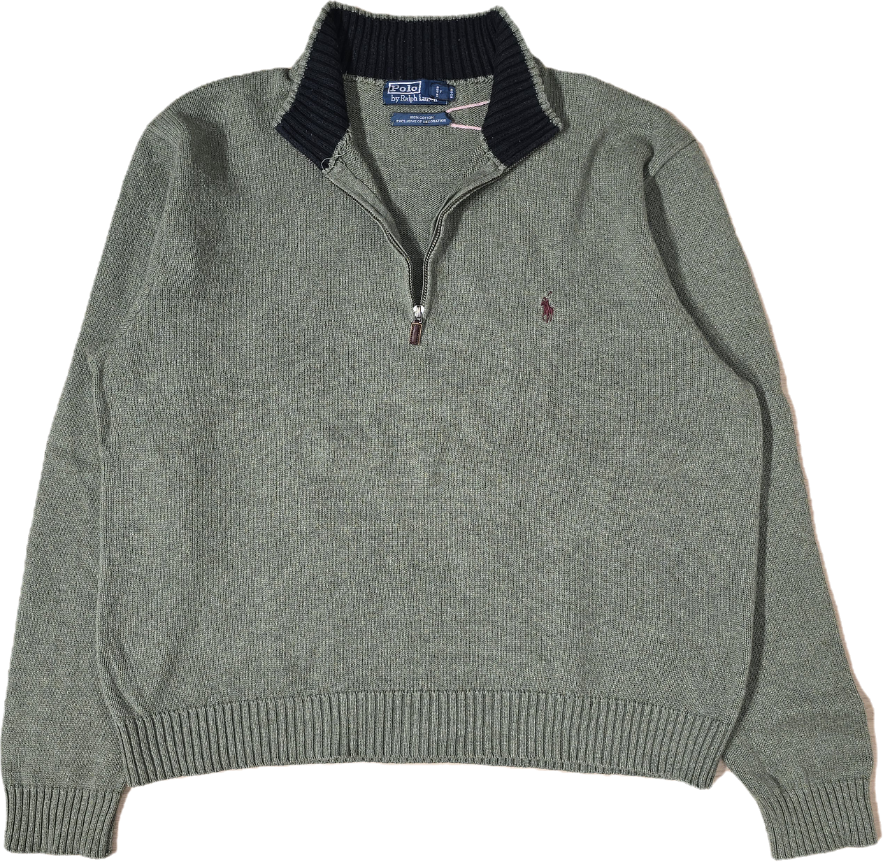Pull camionneur en coton vert - XXL