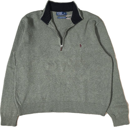 Pull camionneur en coton vert - XXL