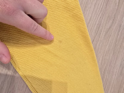 Pull léger en coton marine et jaune - M