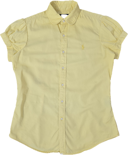 Chemise unie en coton jaune - XS