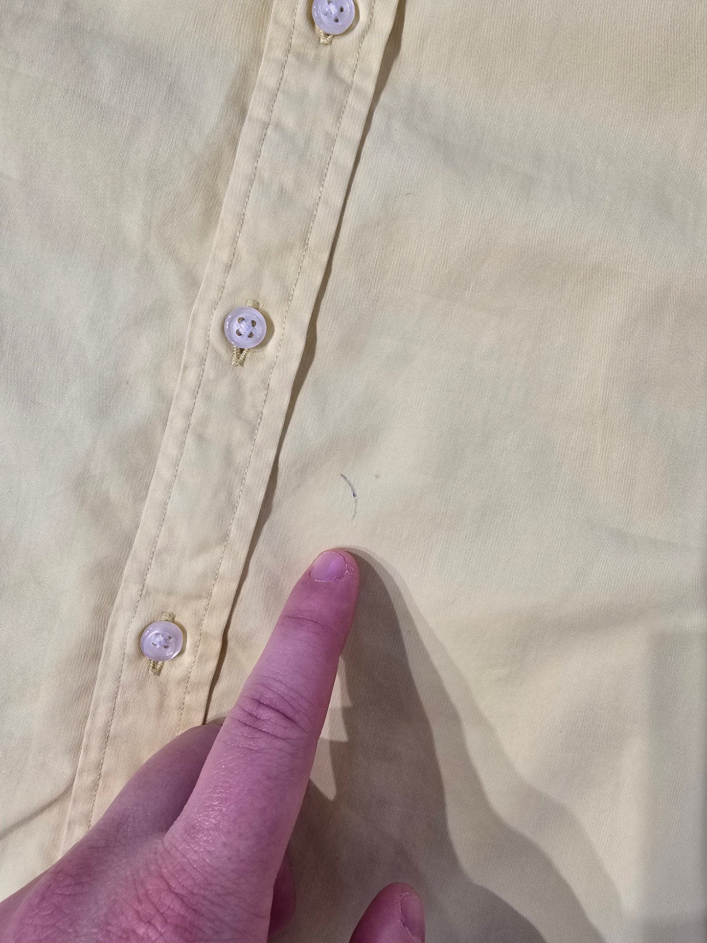 Chemise unie en coton jaune - XS