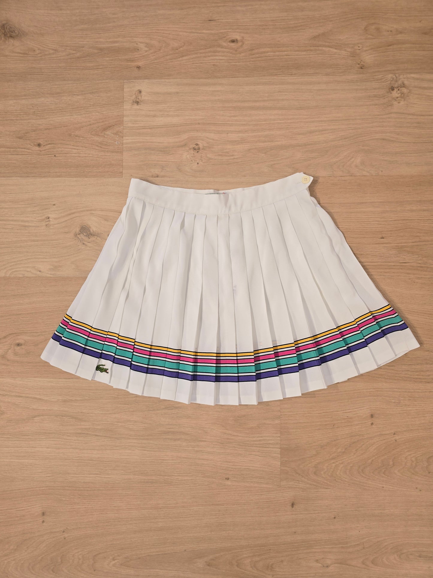 Jupe de tennis plissée avec liseré multicolore des années 80' - XS