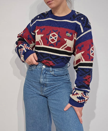 Pull collector à motifs des années 80' fabriqué en France - M