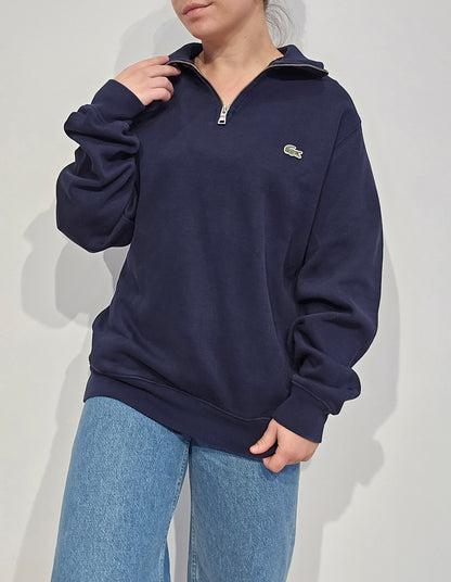 Pull camionneur en coton marine avec poches - L