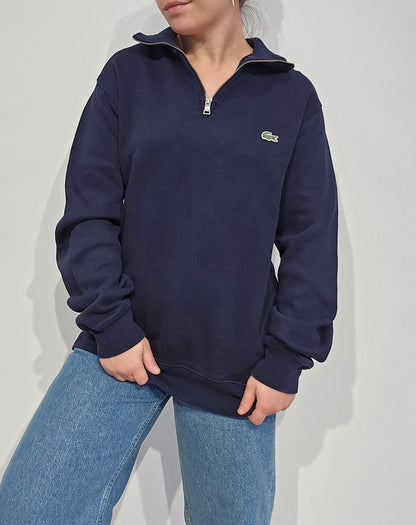Pull camionneur en coton marine avec poches - L