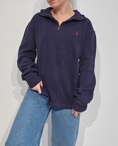 Pull camionneur en coton marine - L