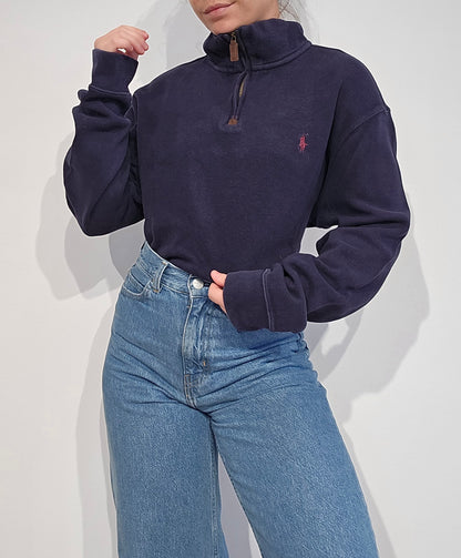 Pull camionneur en coton marine - L