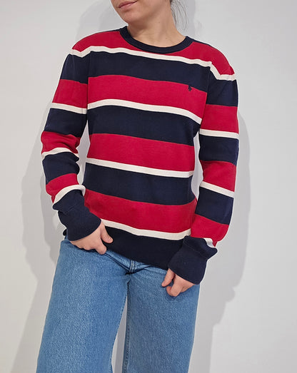 Pull en coton à rayures rouges - XS