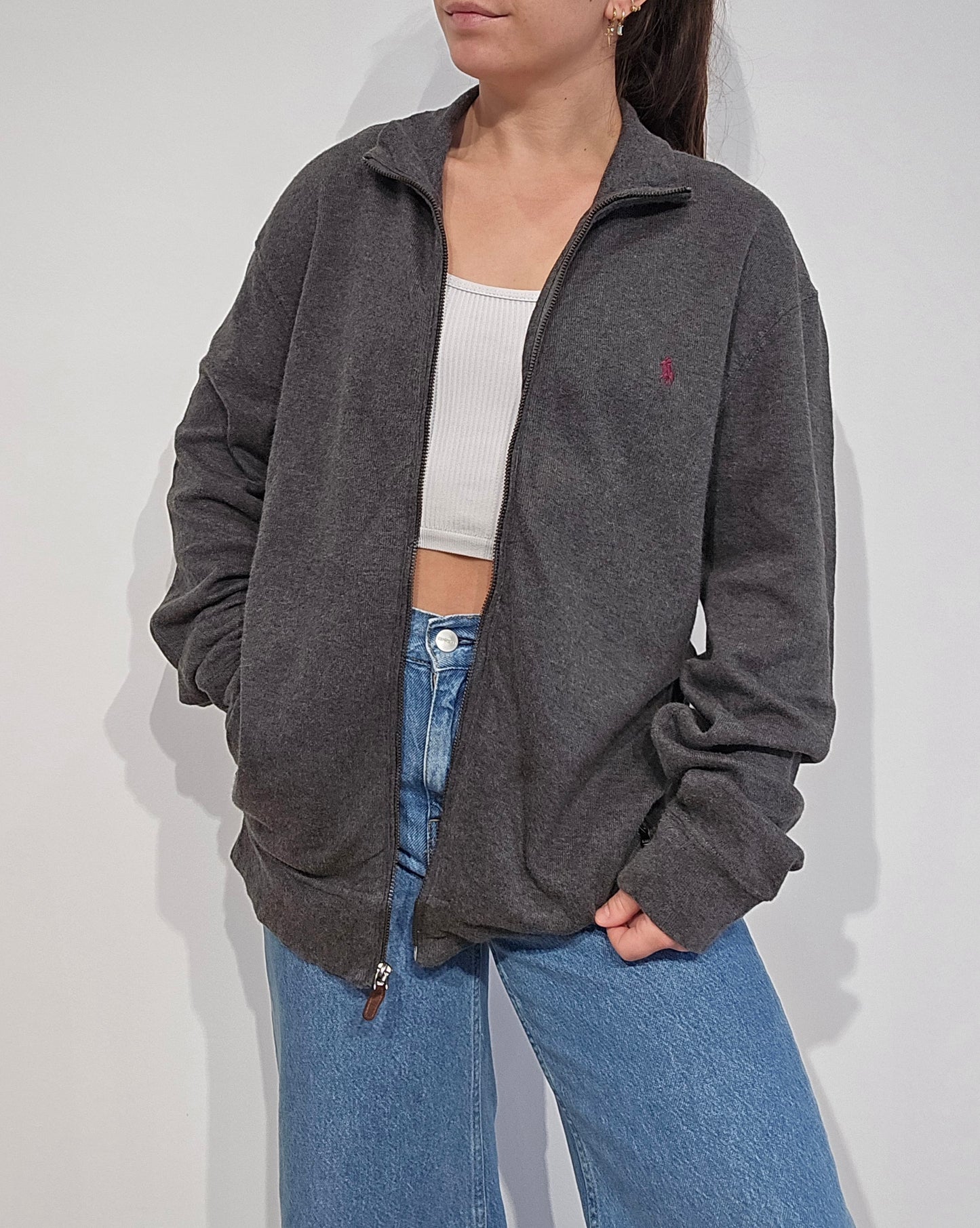 Veste en coton gris - L