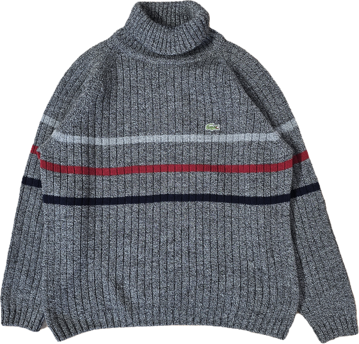 Pull col roulé gris vintage des années 90' - M