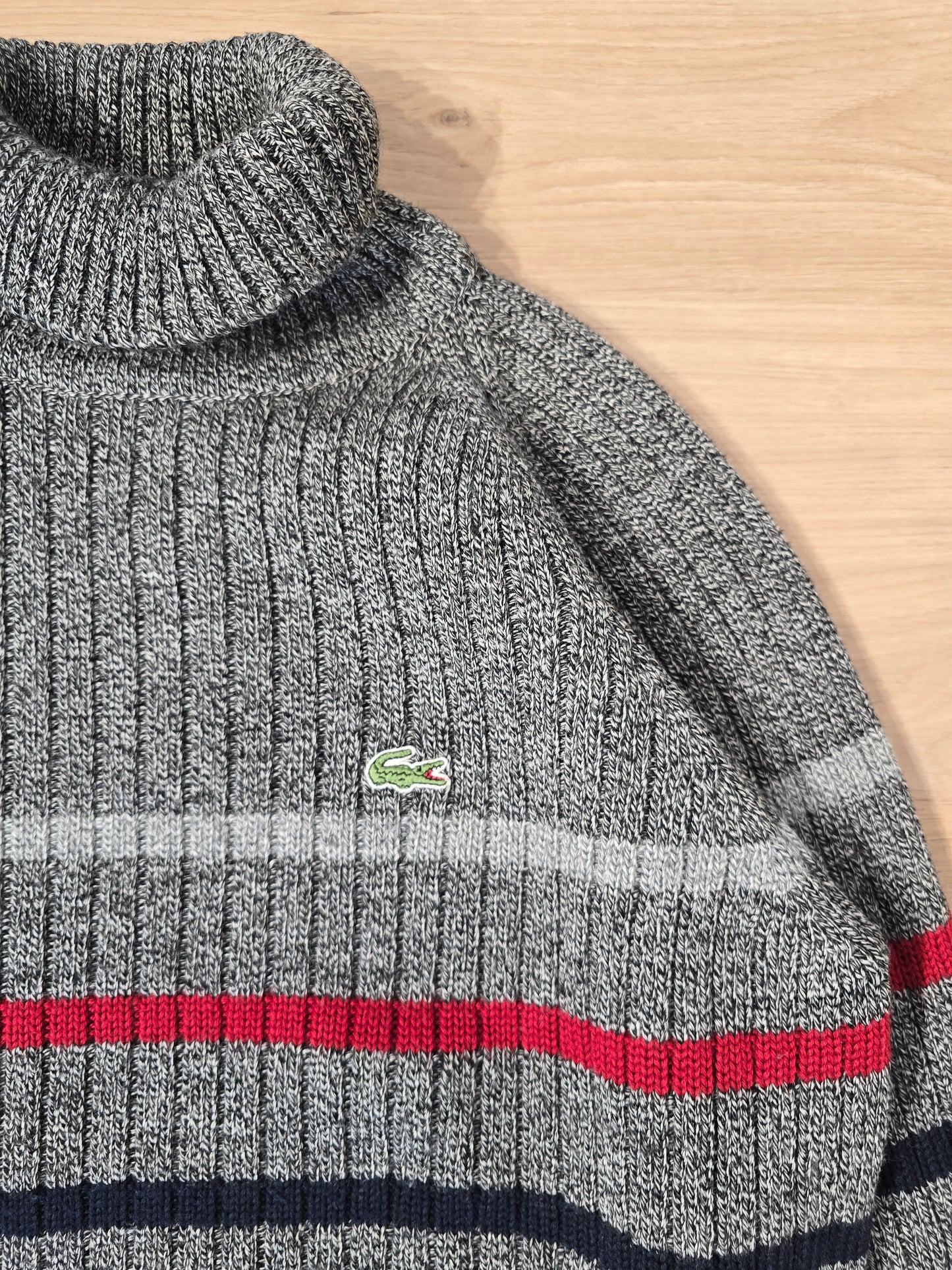 Pull col roulé gris vintage des années 90' - S