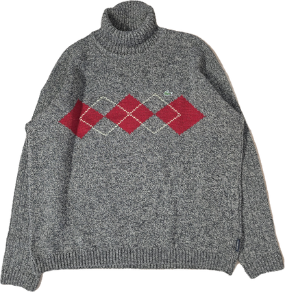 Pull col roulé gris vintage des années 90' - L/XL