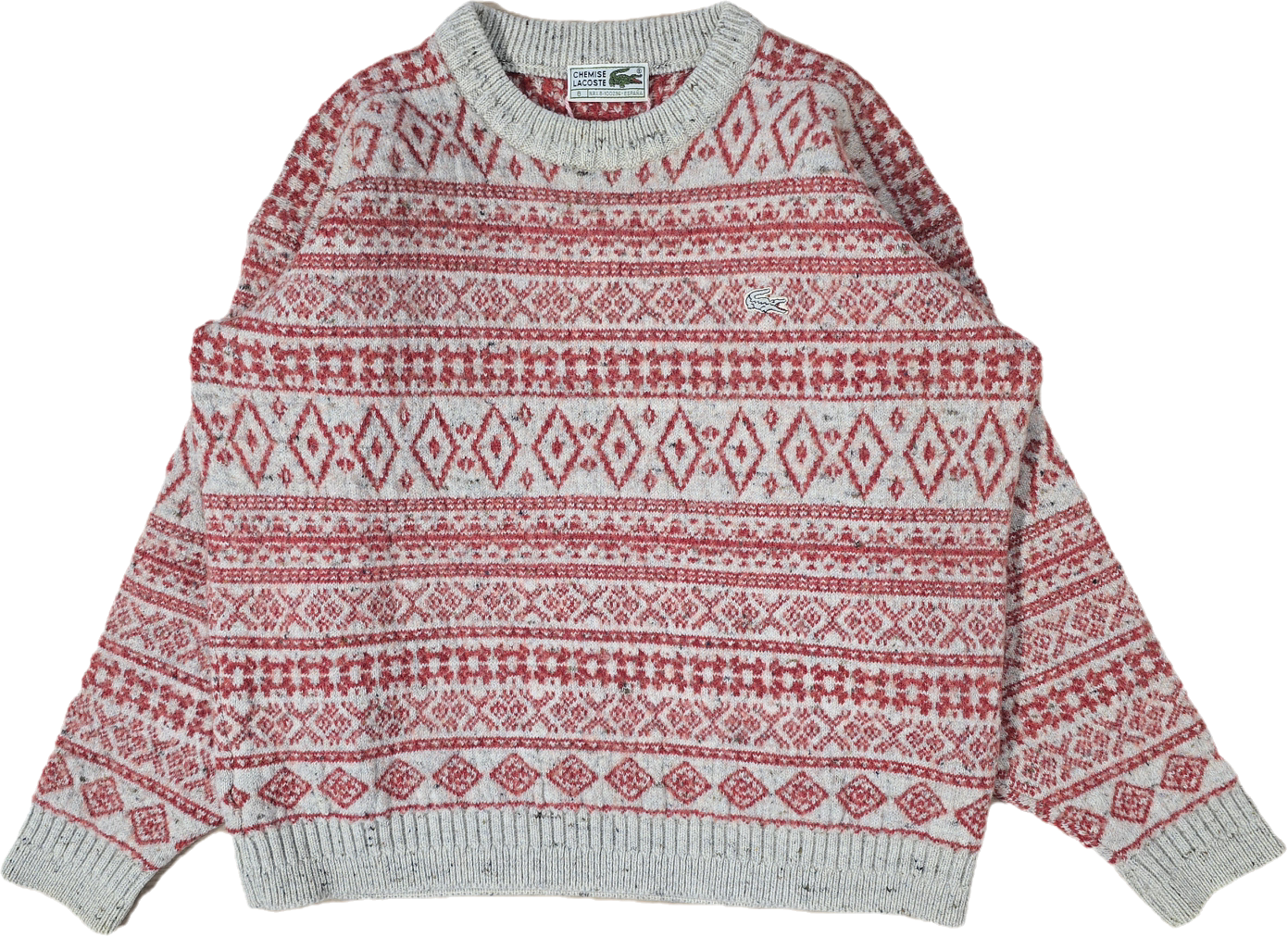 Pull en laine à motifs des années 80' fabriqué en Espagne - S