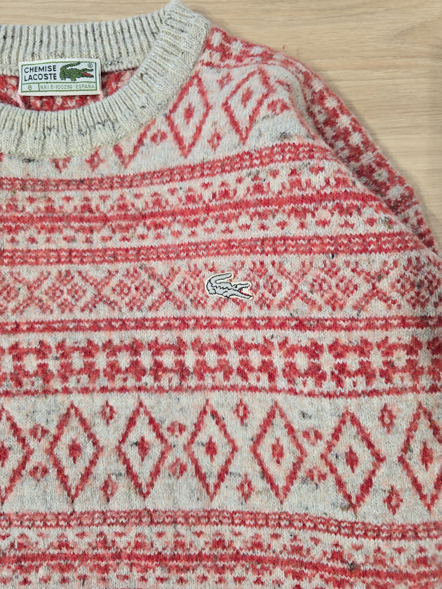 Pull en laine à motifs des années 80' fabriqué en Espagne - S