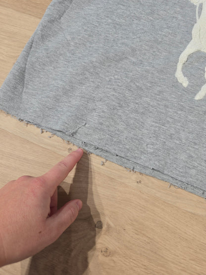 Sweat coupé gris big logo brodé - XL