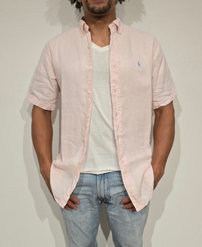 Chemise classic fit en lin rose - S/M