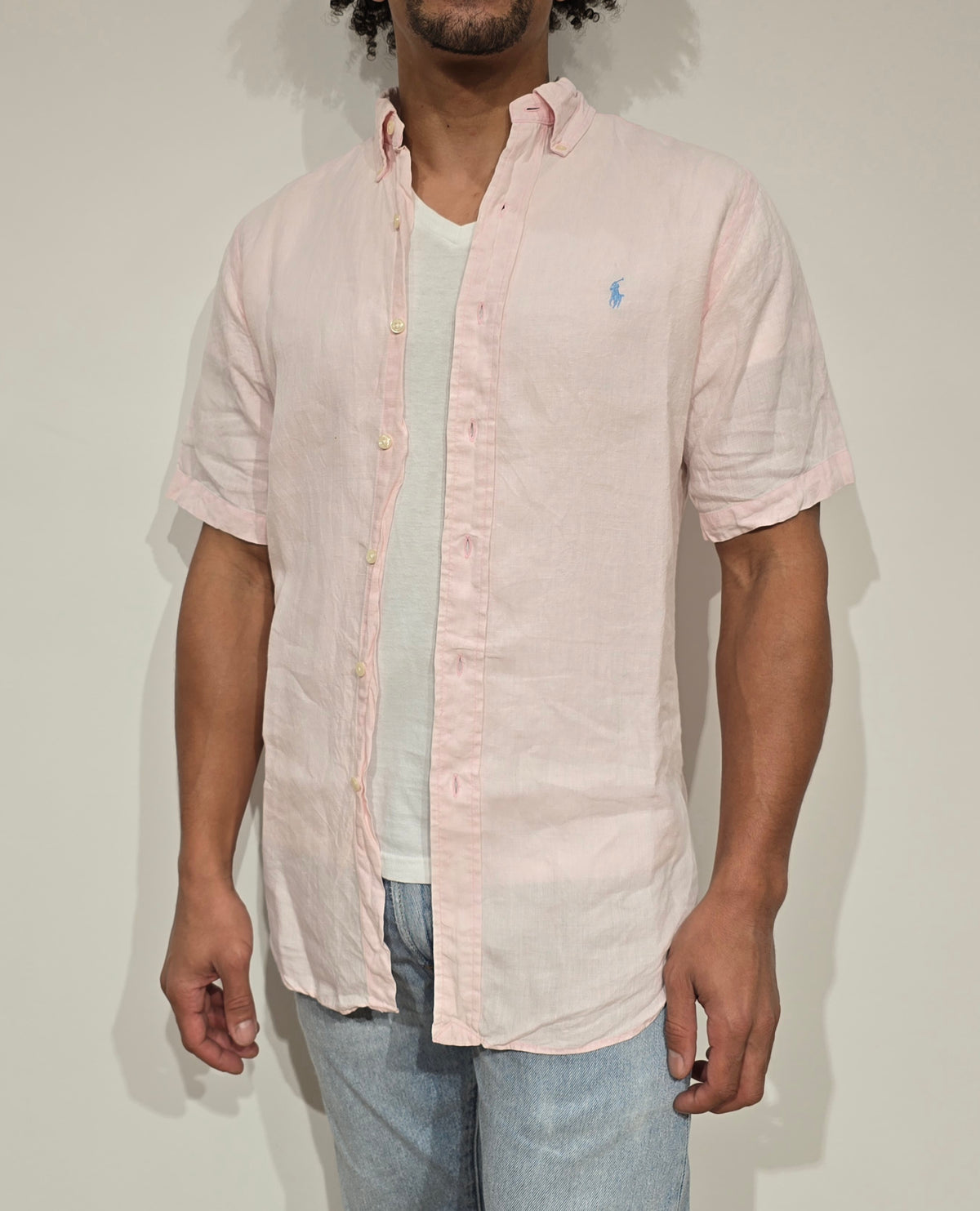 Chemise classic fit en lin rose - S/M