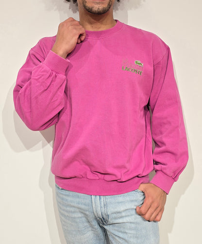 Sweat rose des années 80' La chemise Lacoste Fabriqué en France - M
