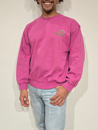 Sweat rose des années 80' La chemise Lacoste Fabriqué en France - M