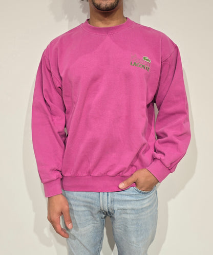 Sweat rose des années 80' La chemise Lacoste Fabriqué en France - M