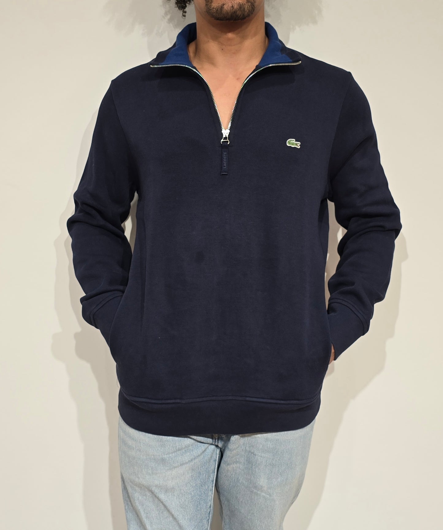 Pull camionneur en coton marine - L