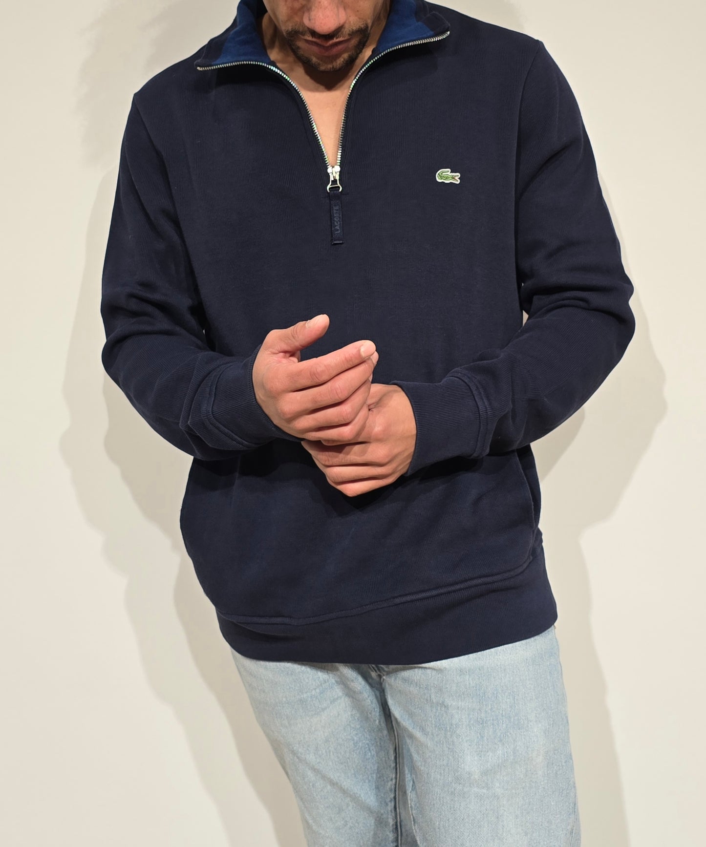 Pull camionneur en coton marine - L